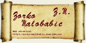 Zorko Malobabić vizit kartica